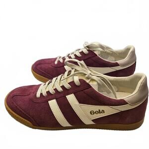 Gola Elan Chalk Pink Sneakers Womens 11 Retro Suede Gum Sole Academia Athleisure